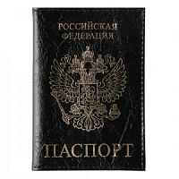 КЖ Обложка д/паспорта KLERK 213961 черный тиснение золото