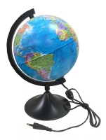 Глобус Земли политич д.250мм с подсвет Глобусный мир 10166
