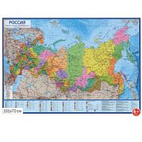 Карта Россия Политико-адмтин 101*70 Глобен КНО34