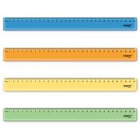 Линейка 30 см Пифагор 210840 прозрачн цветн